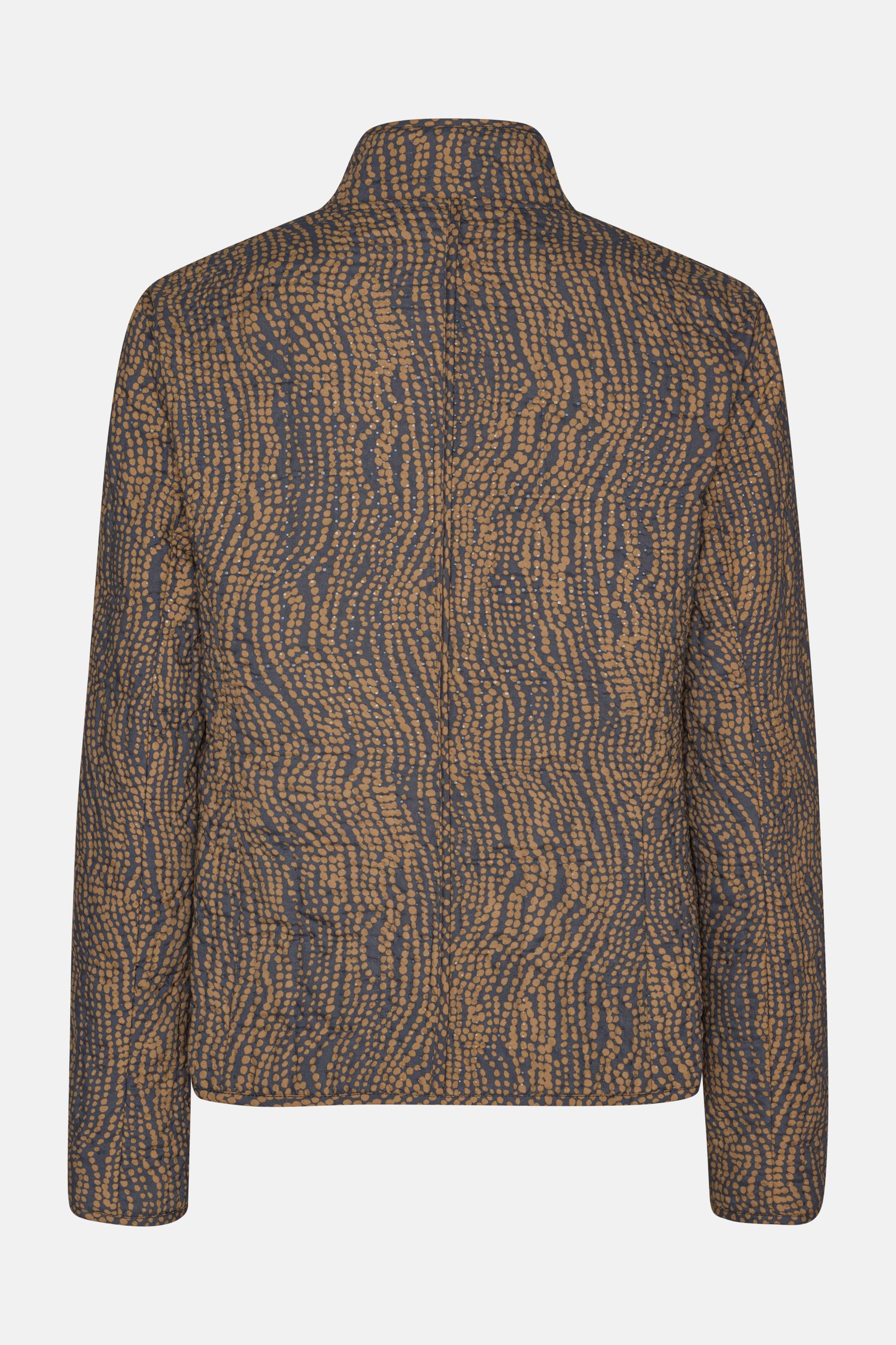 Short Quilted Jacket - Beige Dotted